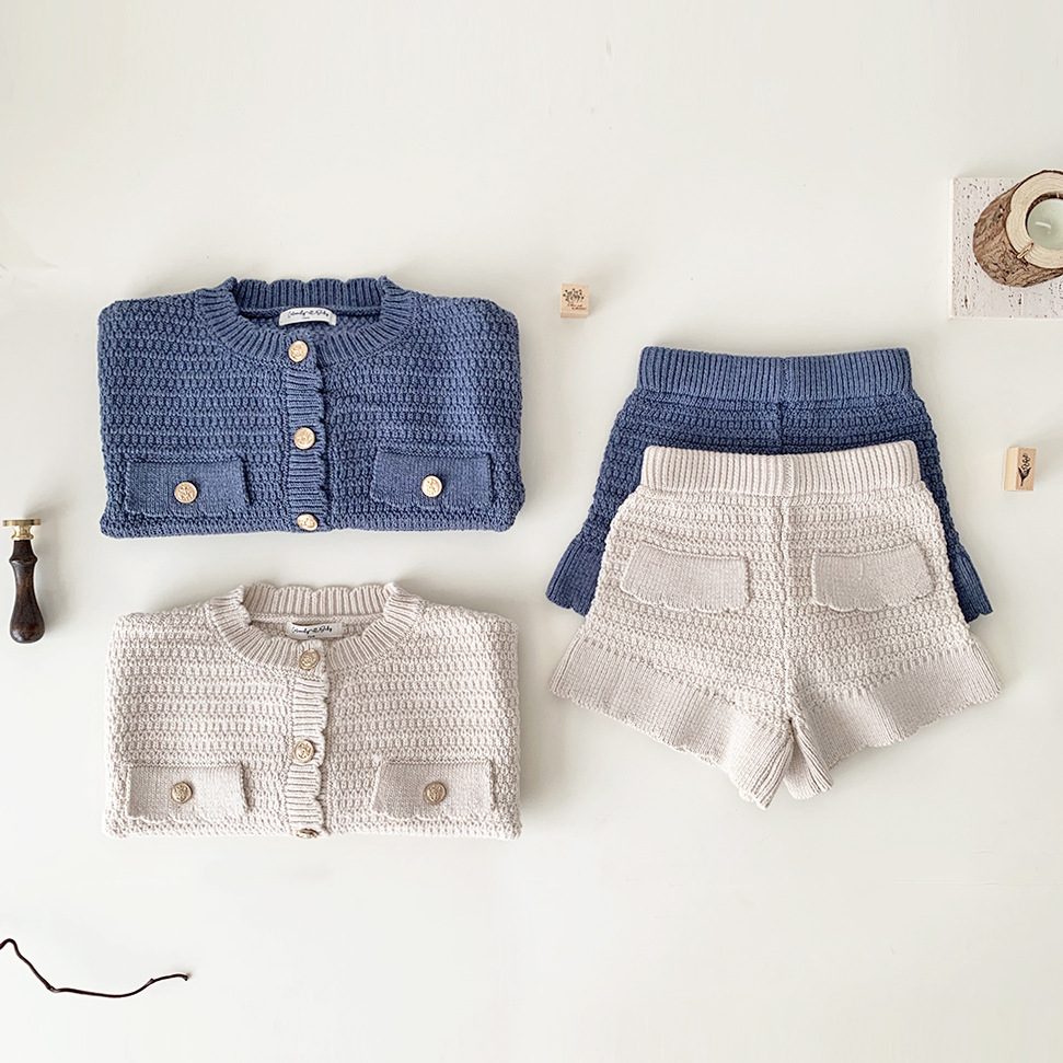 Baby Toddler Girl Cardigan and Skirt Knitting Set