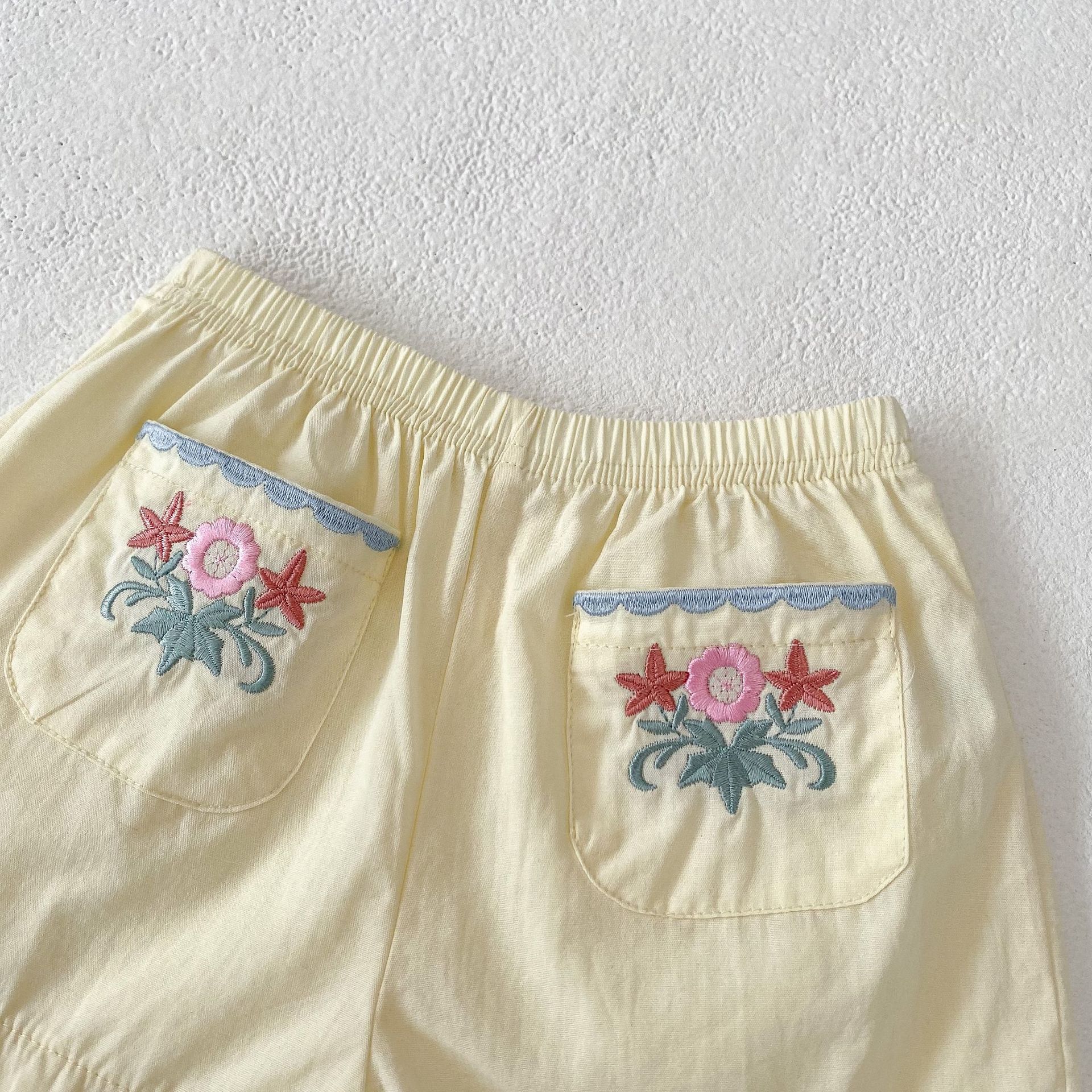Baby 2-Piece Embroidered Flower Rustic Apricot Set