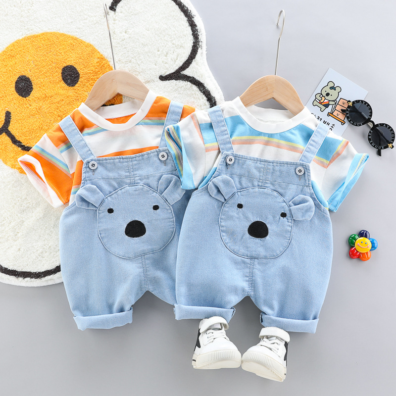 Baby Kid 2-Piece T-Shirt and Koala Overalls Set