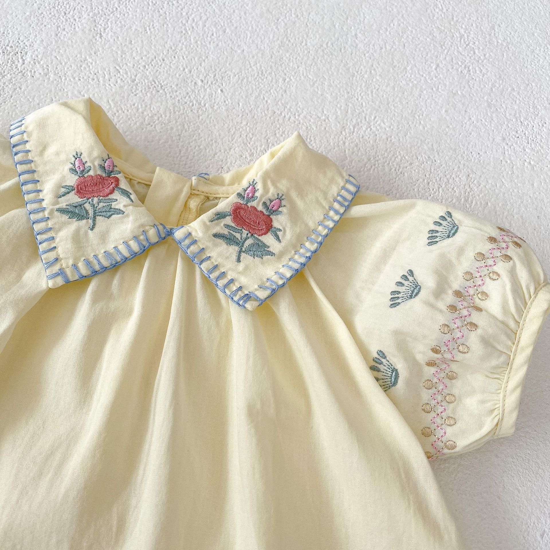 Baby 2-Piece Embroidered Flower Rustic Apricot Set