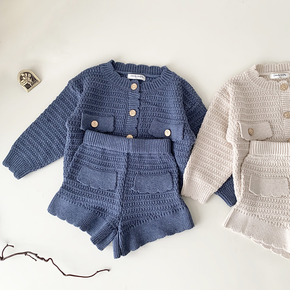 Baby Toddler Girl Cardigan and Skirt Knitting Set