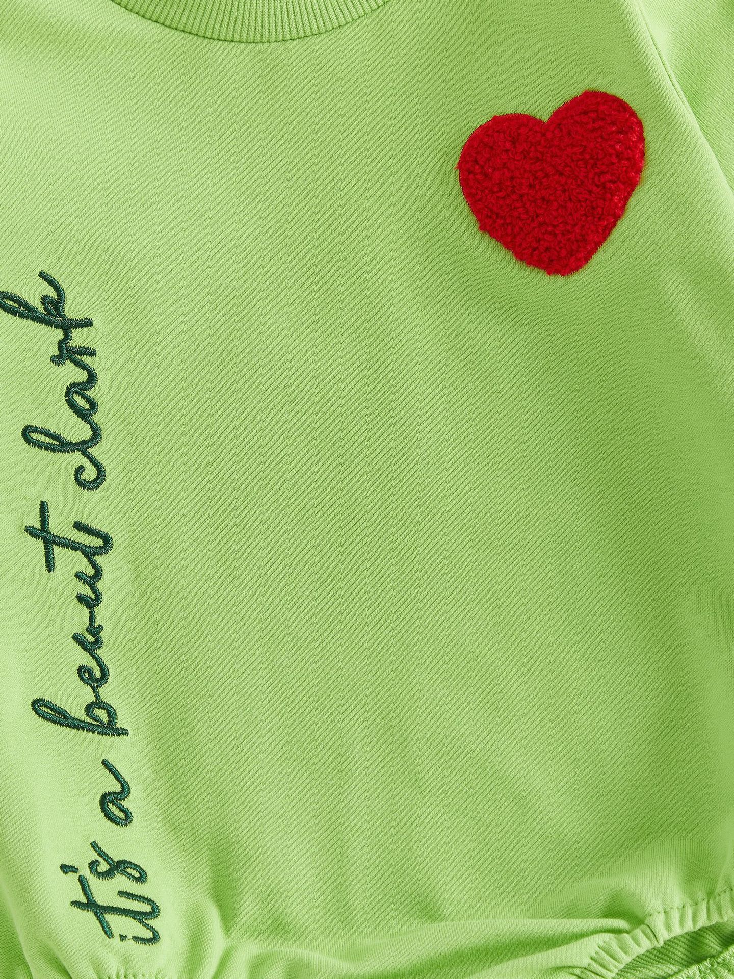 Christmas Baby Letter Heart Embroidery BODYSUIT
