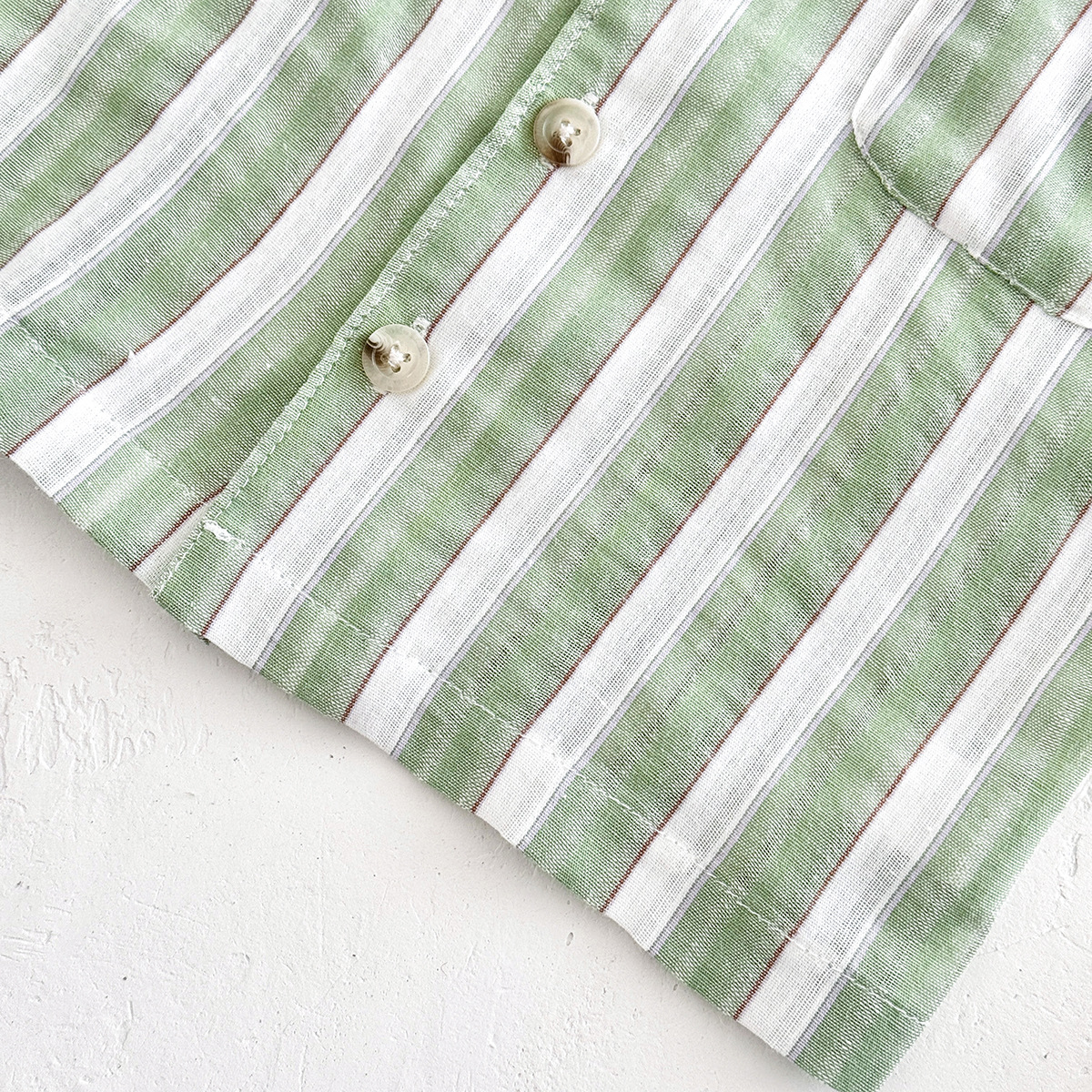 Baby 2-Piece Green Striped Polo Set