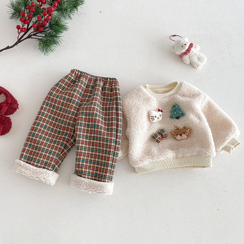 Baby Plaid Fleece Lined Pants