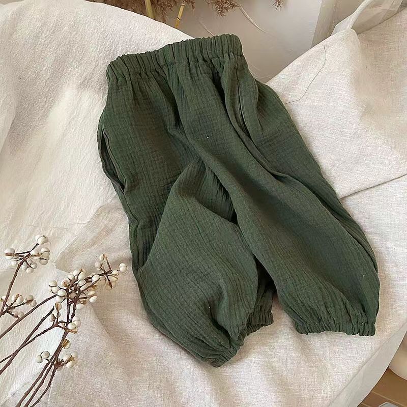 Toddler Gauze Solid Color Simple Pants