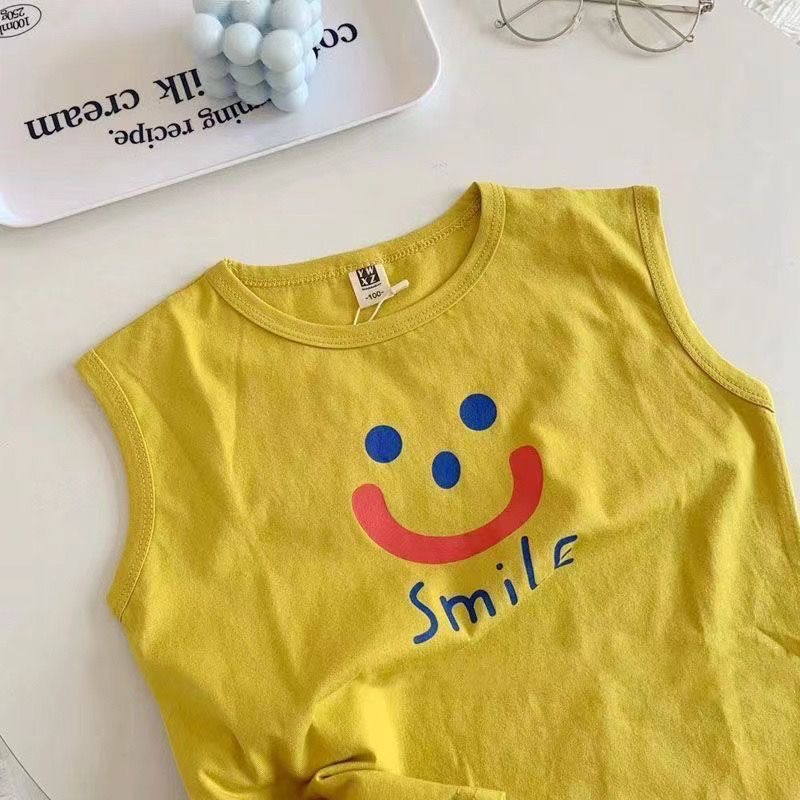 Baby Toddler Smile Face Yellow Tank