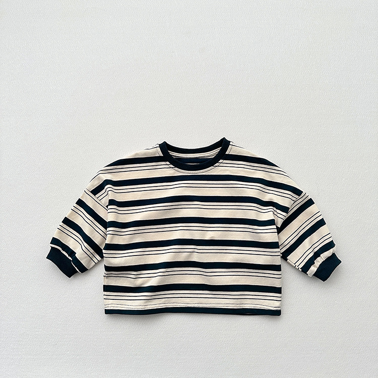 Toddler Boy Contrasting Stripe Sweatshirt