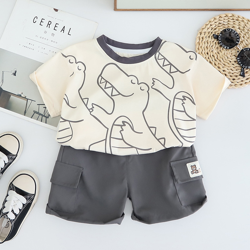Baby Toddler 2-Piece Bear Stripe Polo Shirt Set