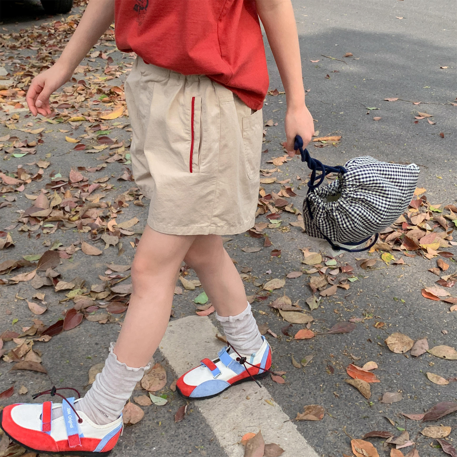 Toddler Casual Contrast Check Shorts