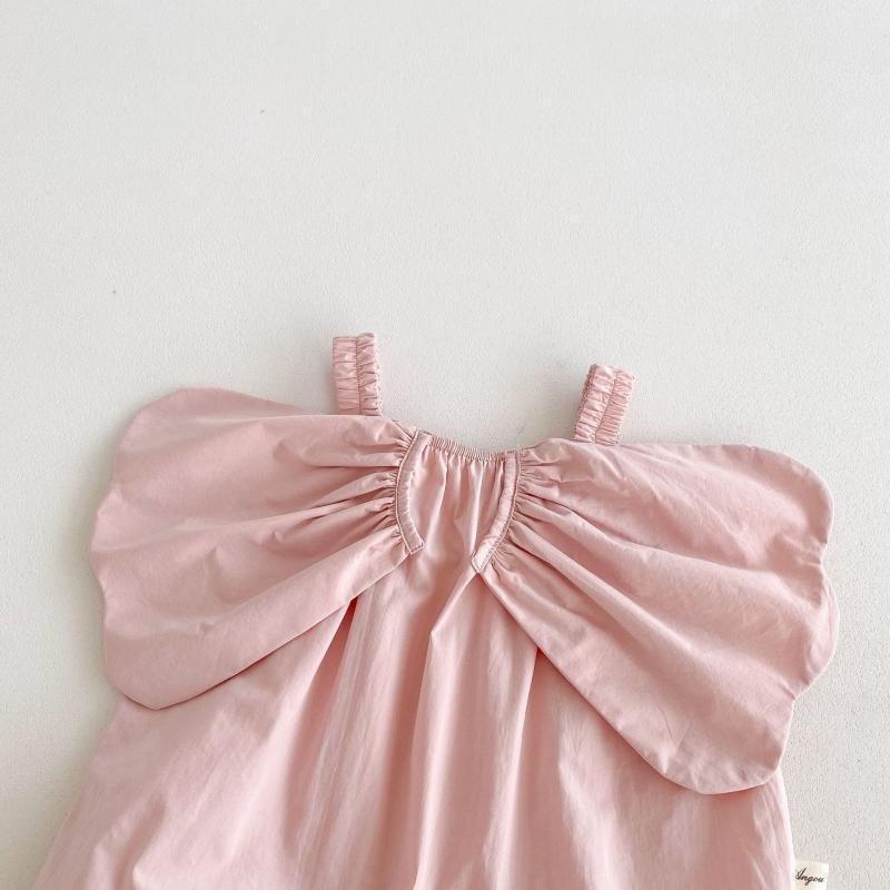 Baby Girl Pink Wings Suspender Romper