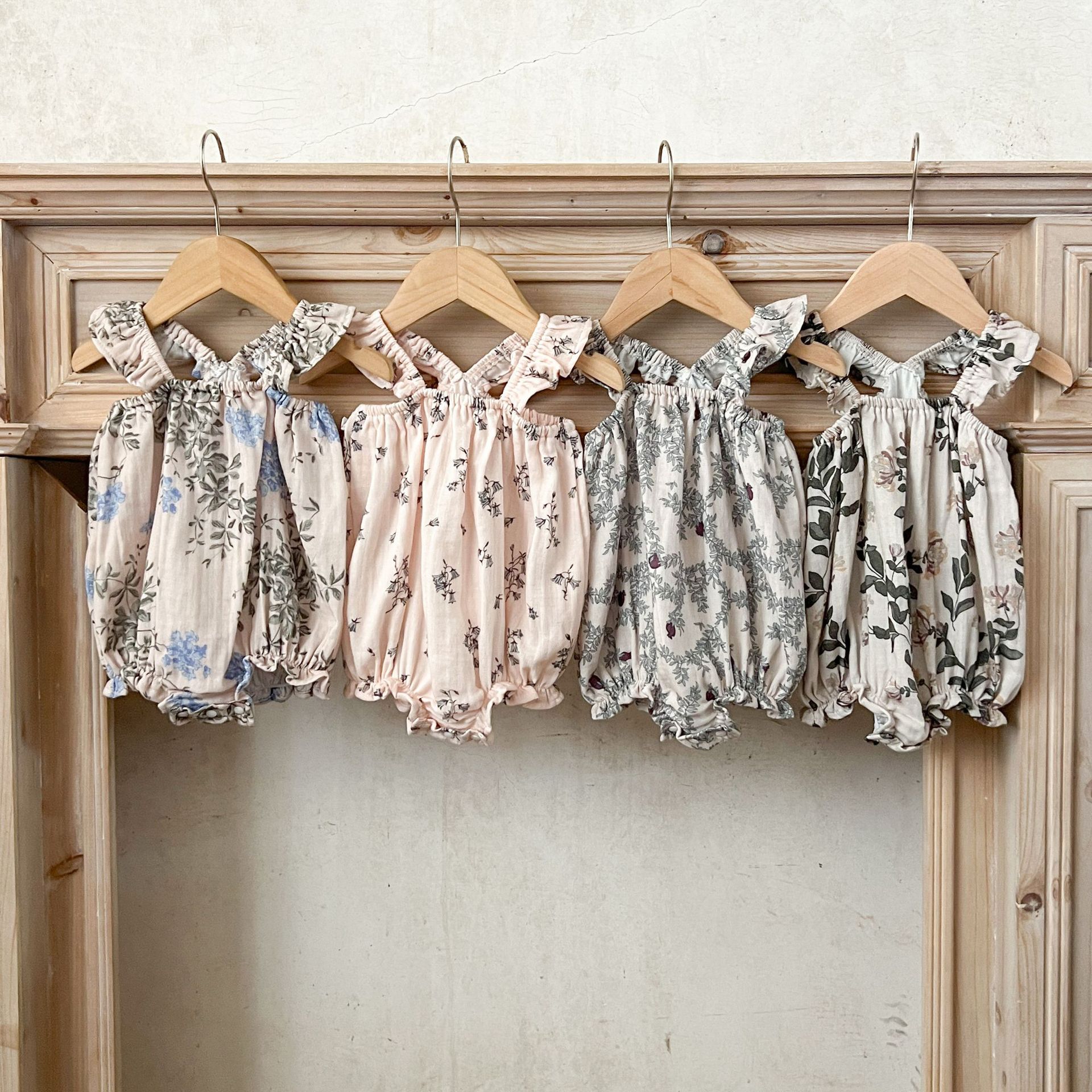 Baby Girl Floral Suspender Suit