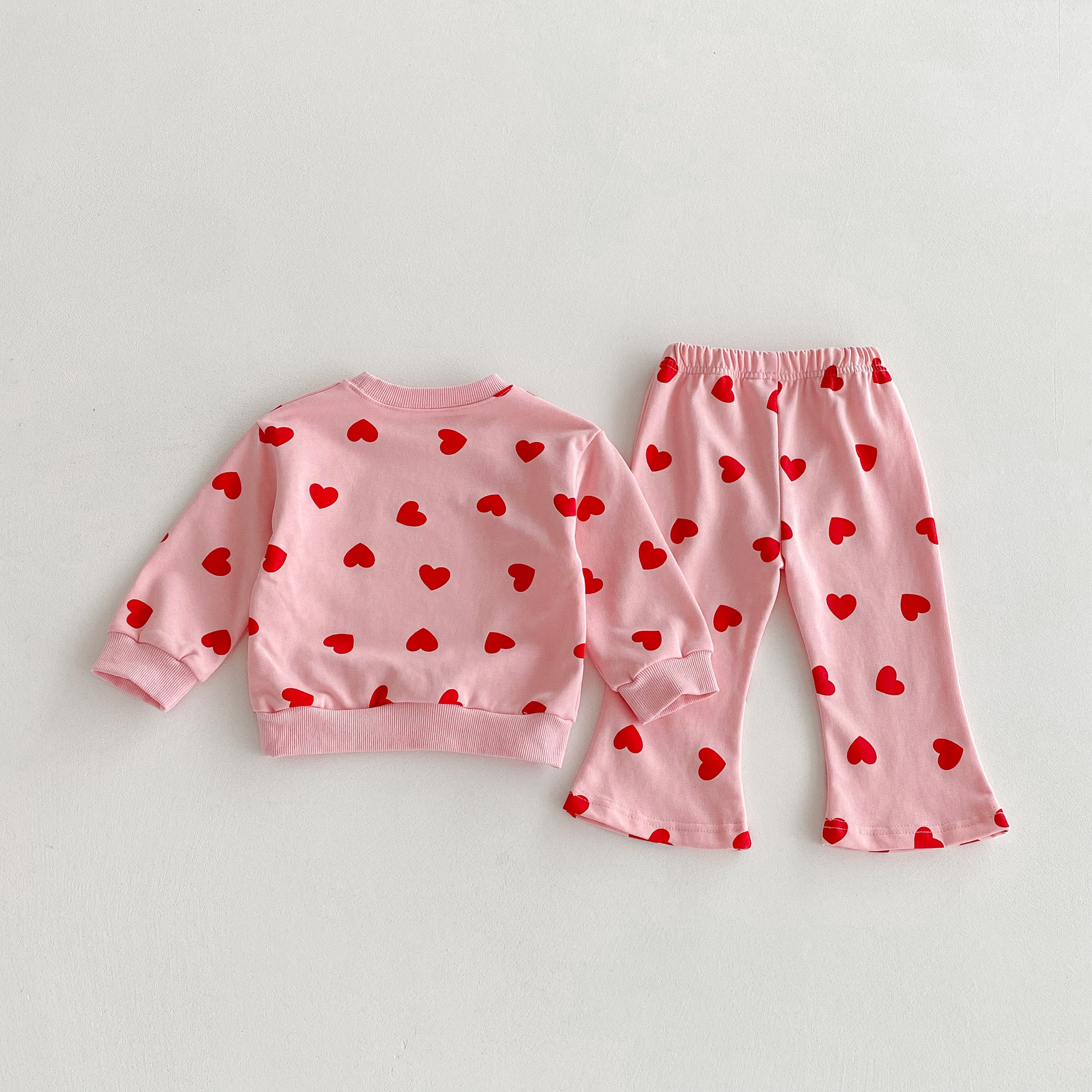 Toddler Girl 2 Piece Heart Bow Sweatshirt Set