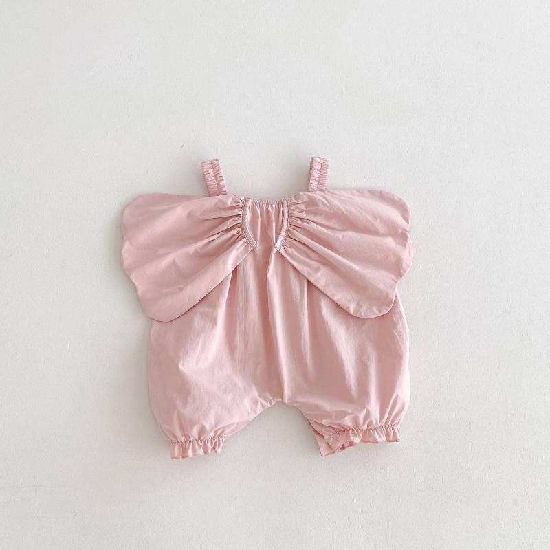 Baby Girl Pink Wings Suspender Romper