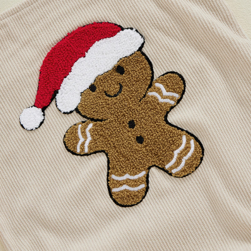 Baby & Christmas Embroidered Suspender Bodysuit