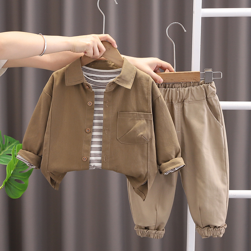 Toddler Boy 3-Piece Striped Casual Set