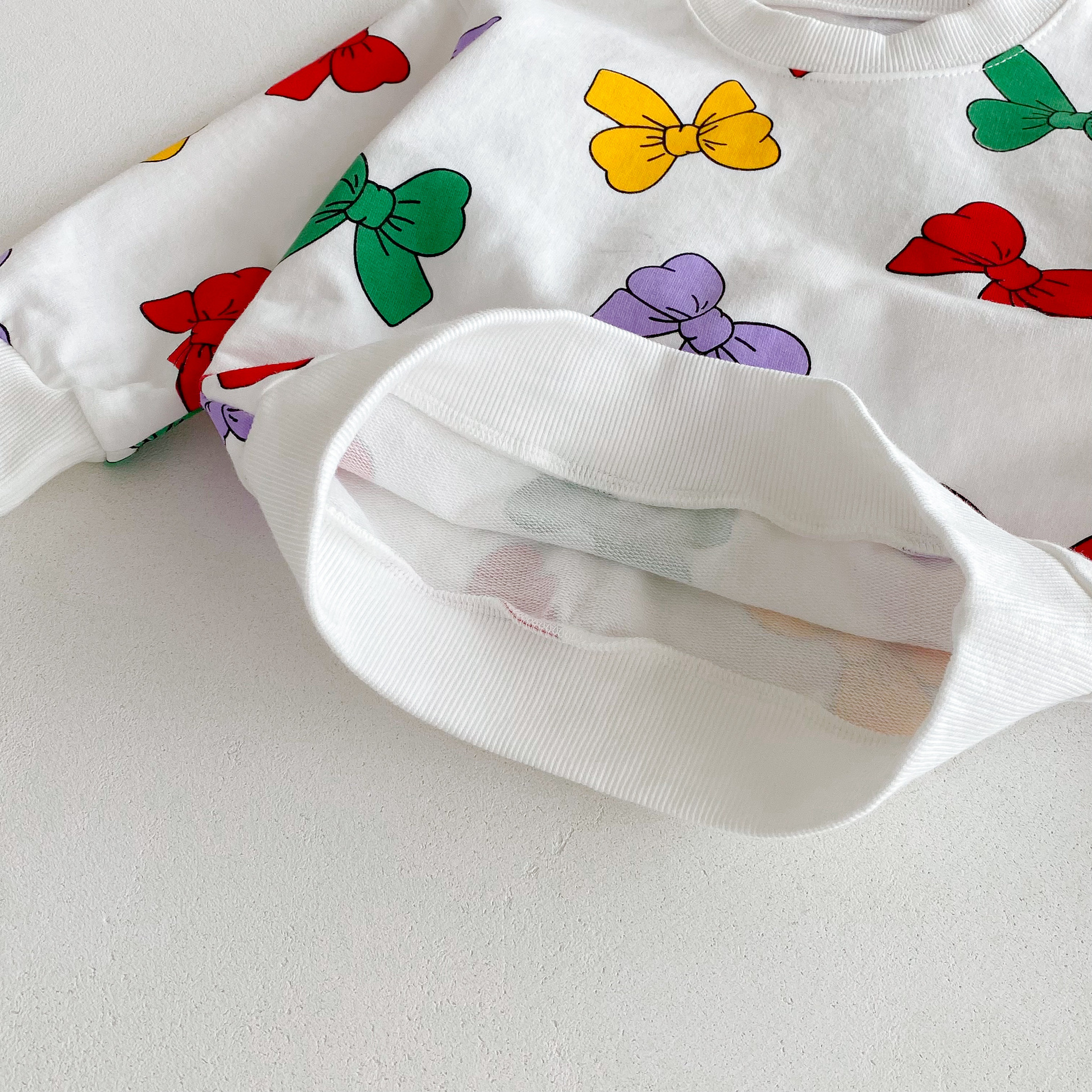 Toddler Girl 2 Piece Colorful Bow Sweatshirt Set