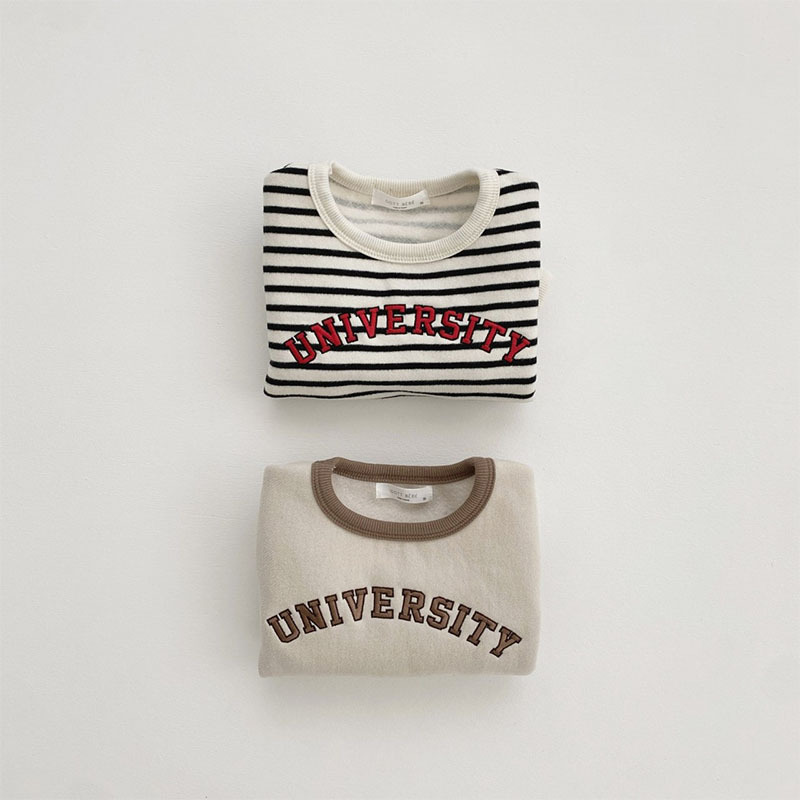 UNIVERSTY Baby Stripe Solid Color Sweatshirt