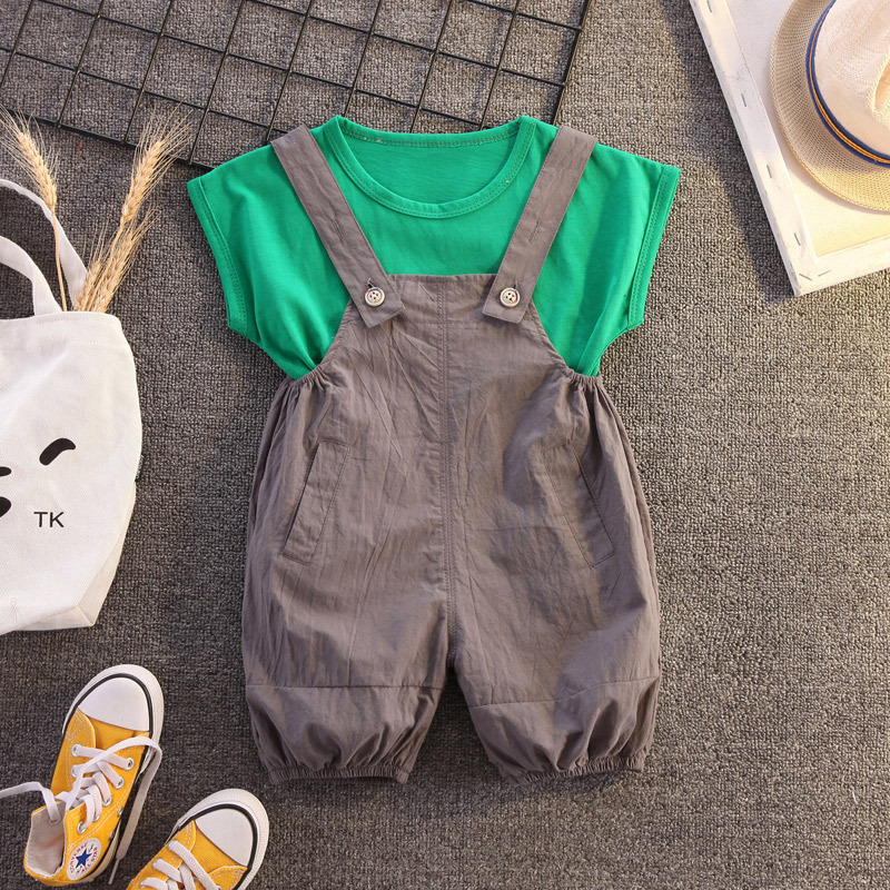 Baby Kid 2-Piece T-Shirt and Overalls Set