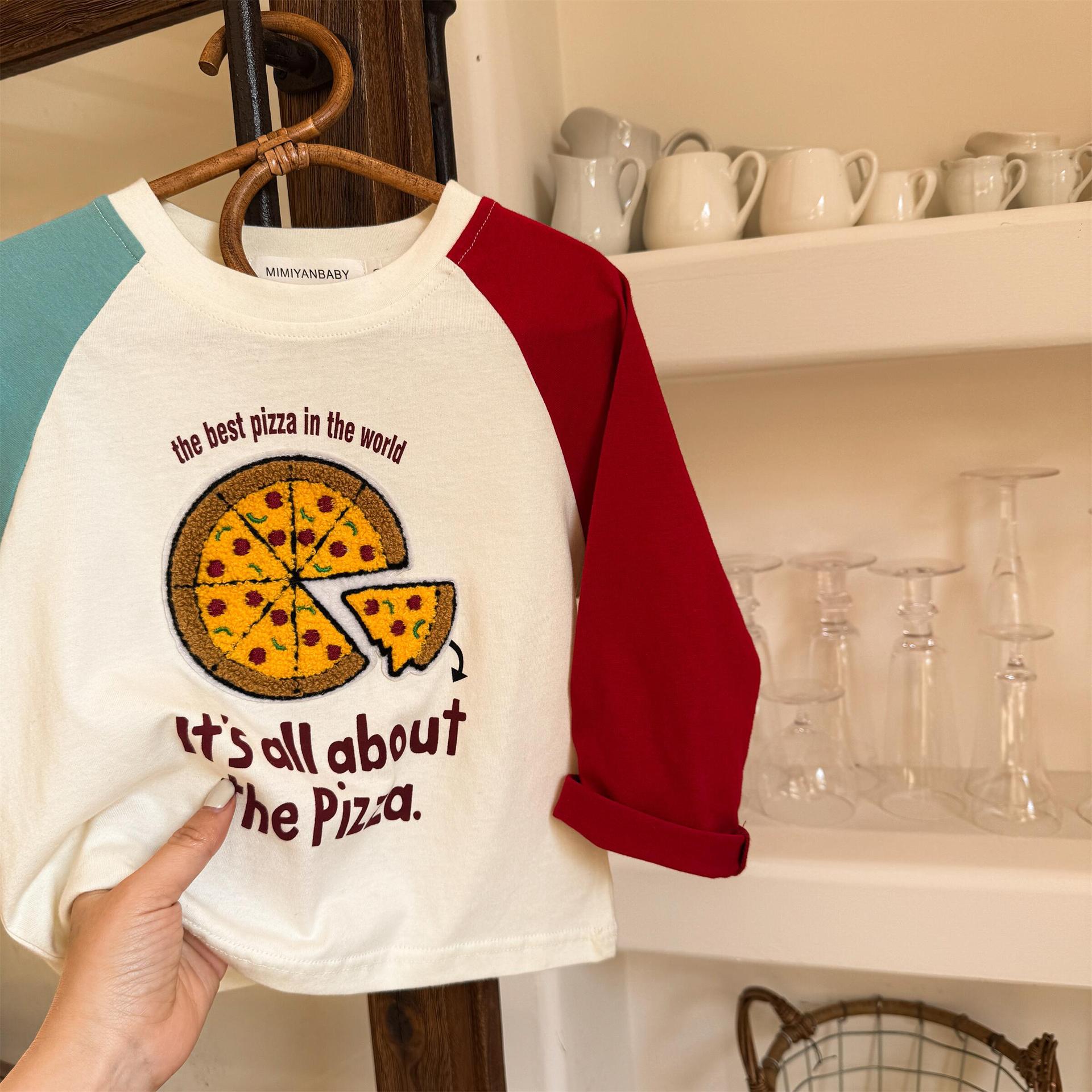 Toddler Pizza French Fries Car Embroidery Sweatshirt