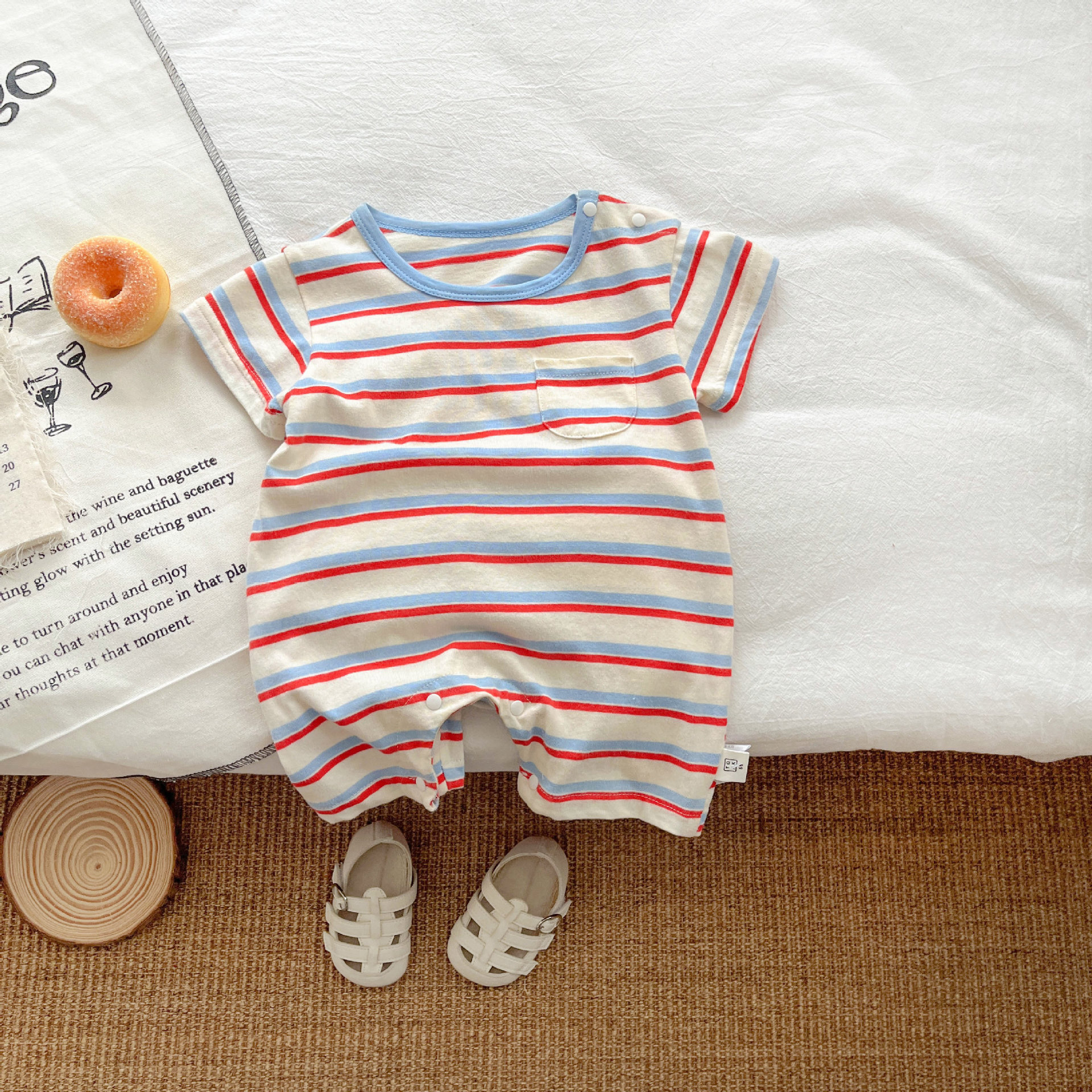 Baby Striped Pocket Romper