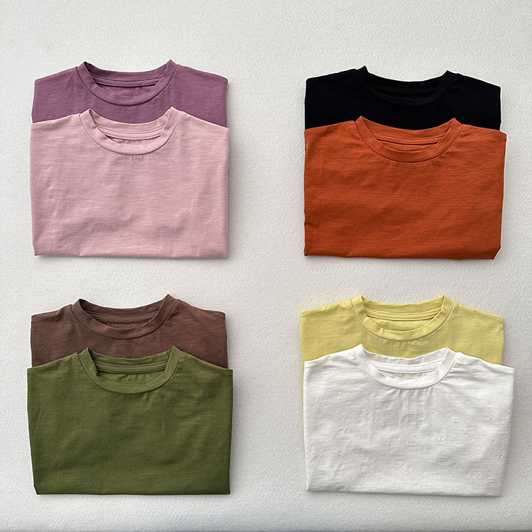 Toddler Solid color short-sleeved T-shirt