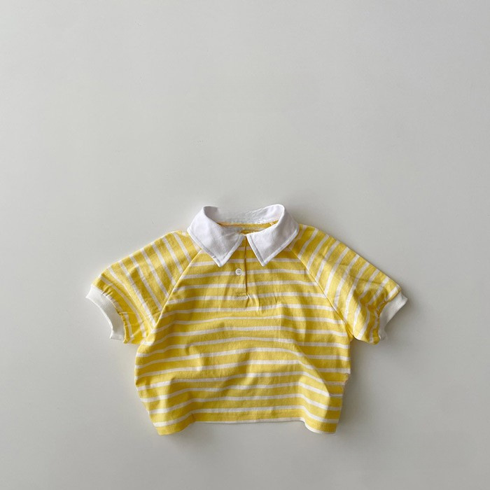 Baby Toddler White Lapel Striped T-Shirt
