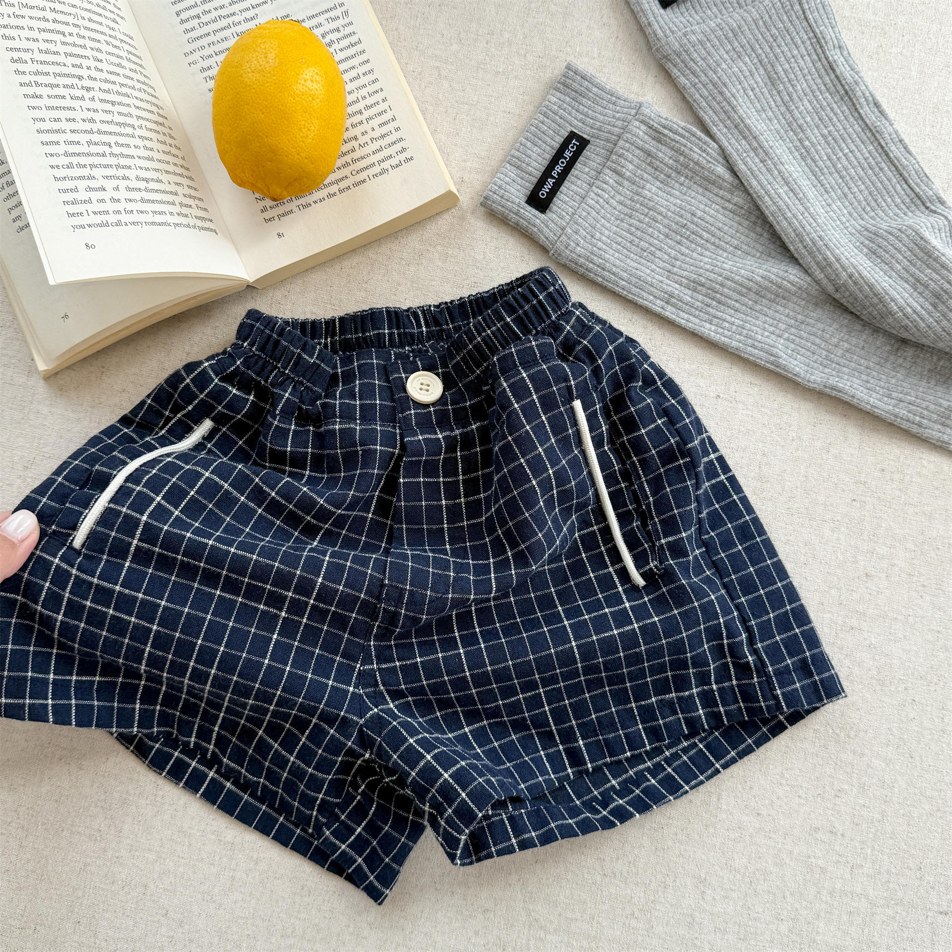 Toddler Casual Contrast Check Shorts