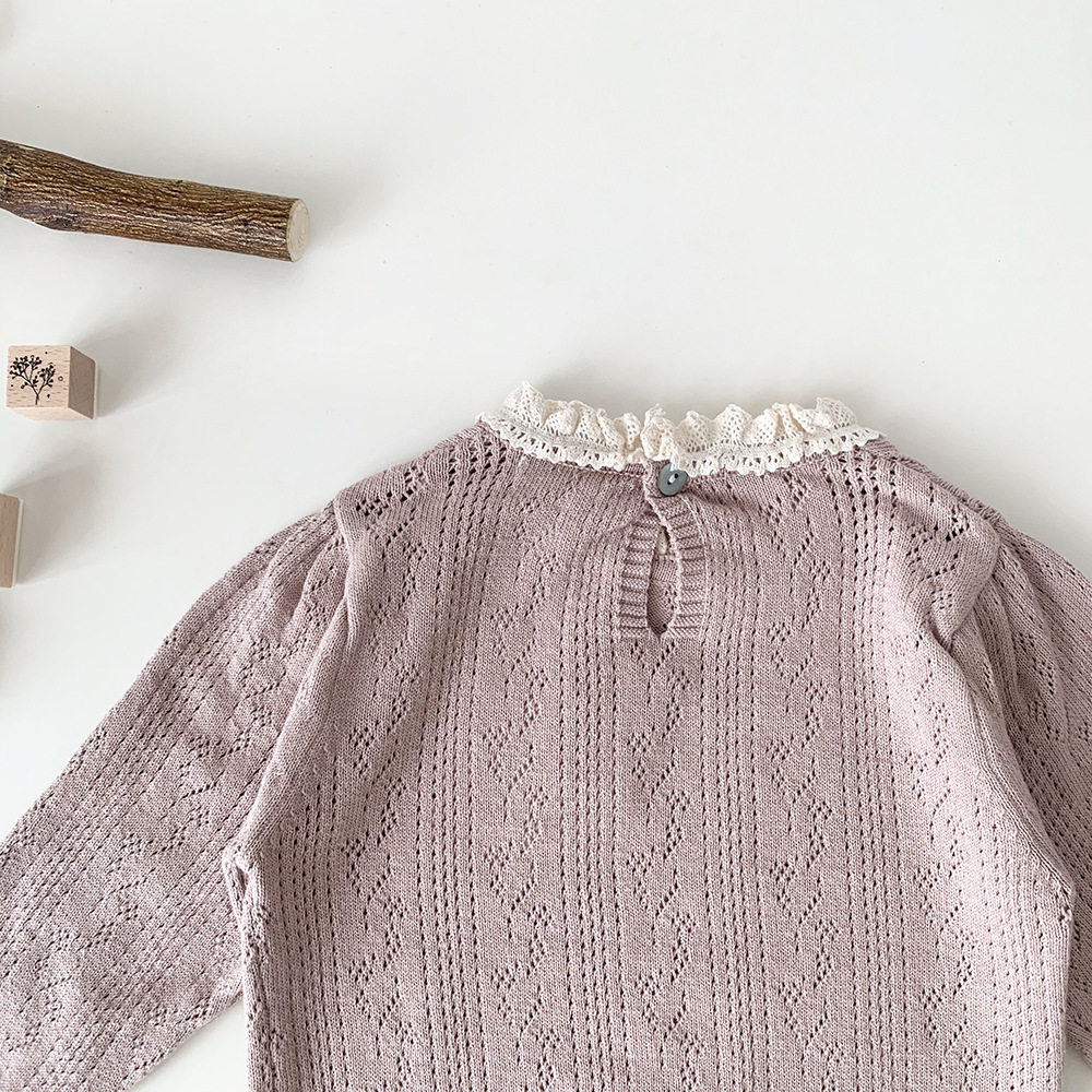 Baby Toddler Girl Lace Collar Sweater