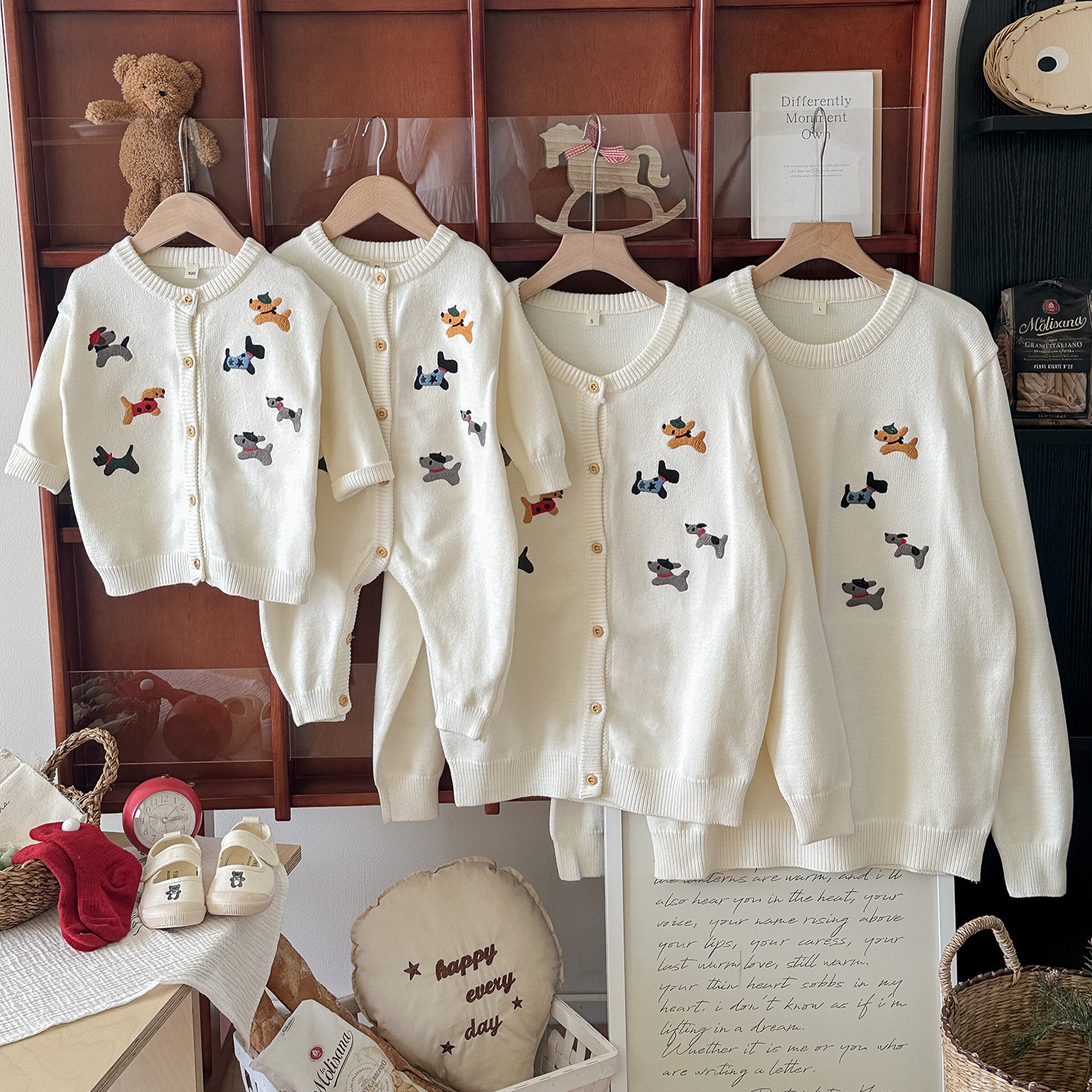 Family Cartoon Knitted Sweaters