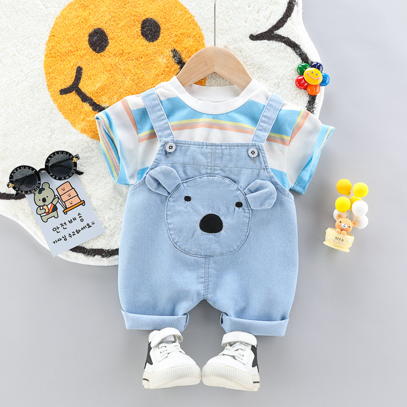 Baby Kid 2-Piece T-Shirt and Koala Overalls Set