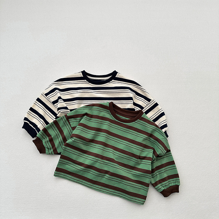 Toddler Boy Contrasting Stripe Sweatshirt