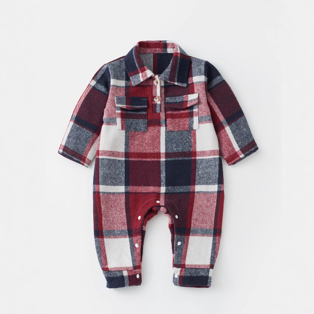 Baby Boy Plaid Romper