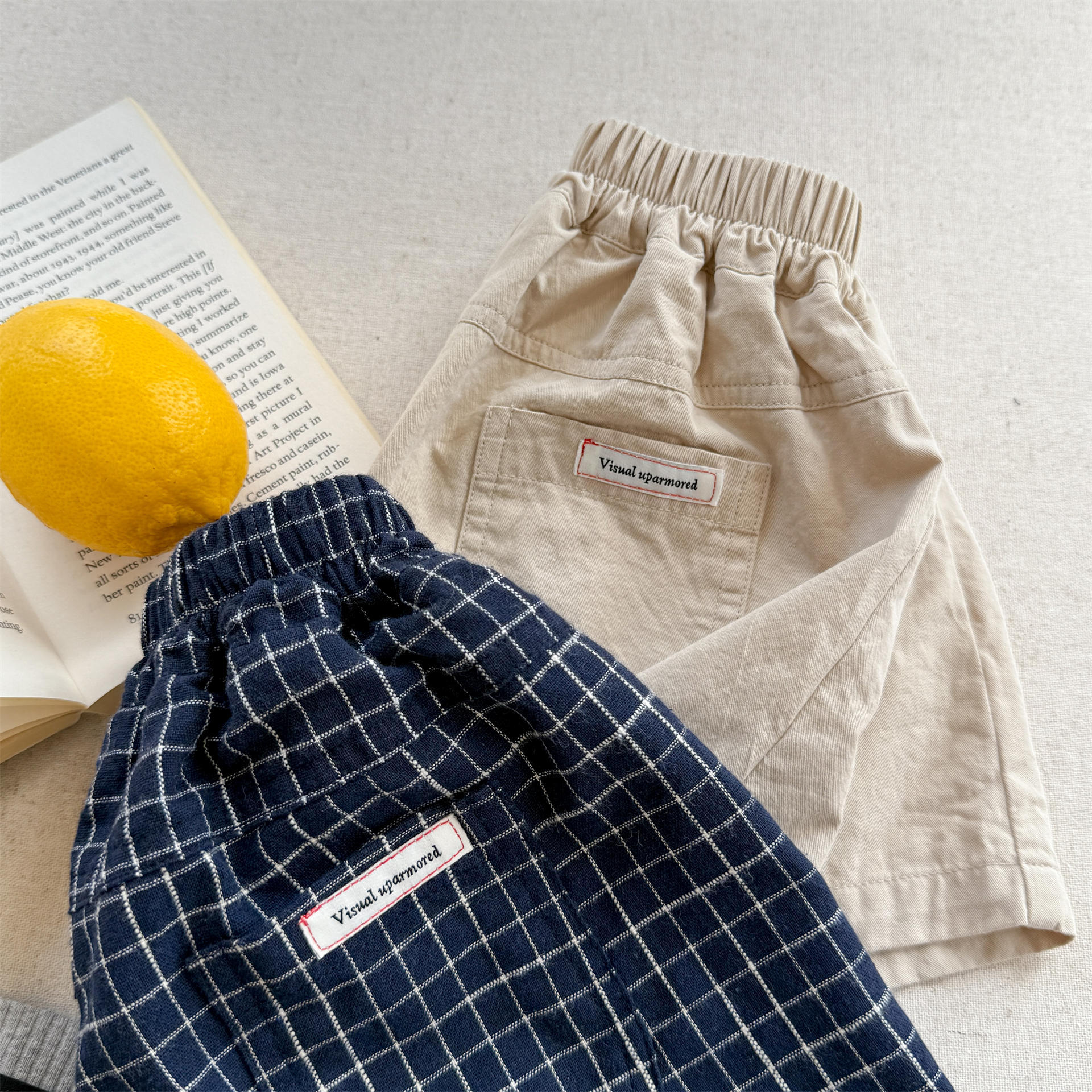 Toddler Casual Contrast Check Shorts