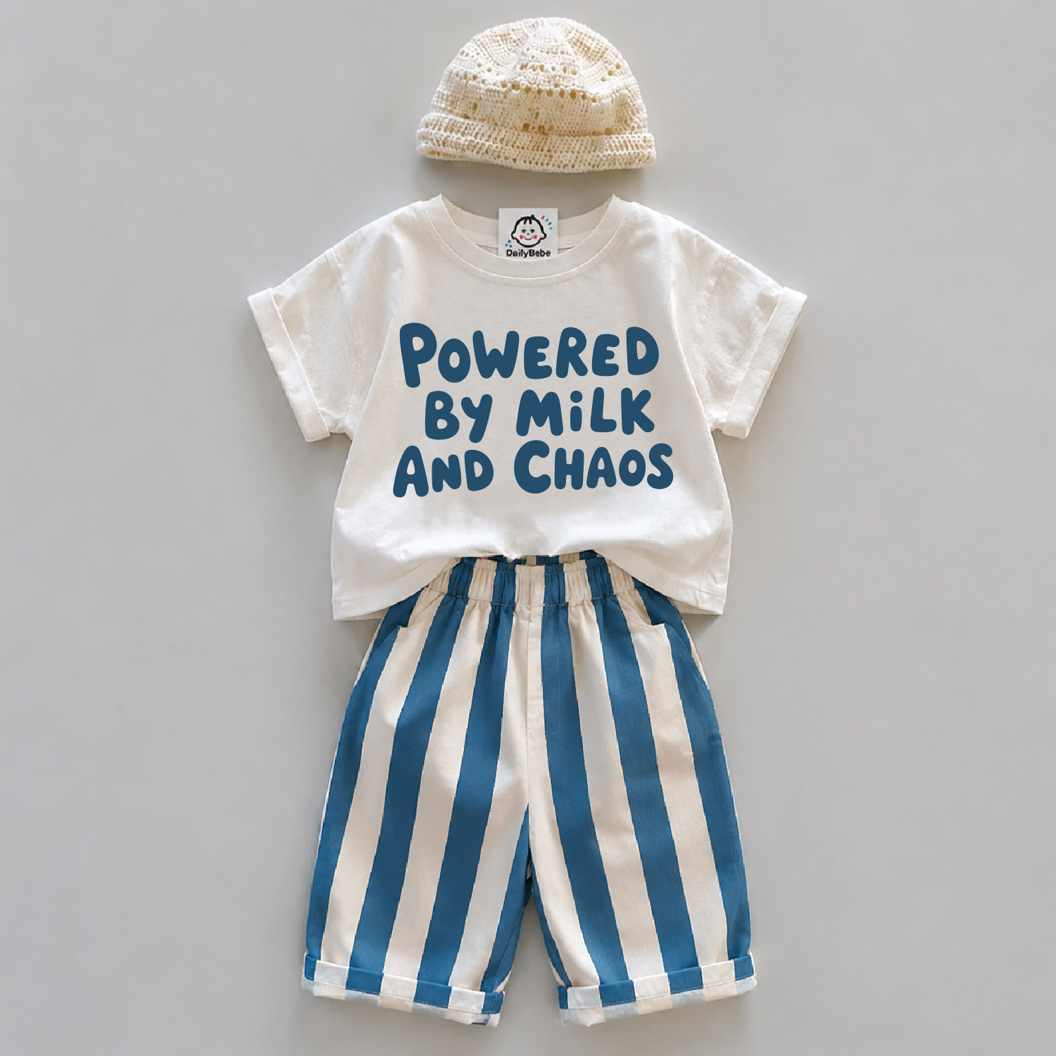POWERED BY MILK AND CHAOS Baby Toddler 2-Piece Set