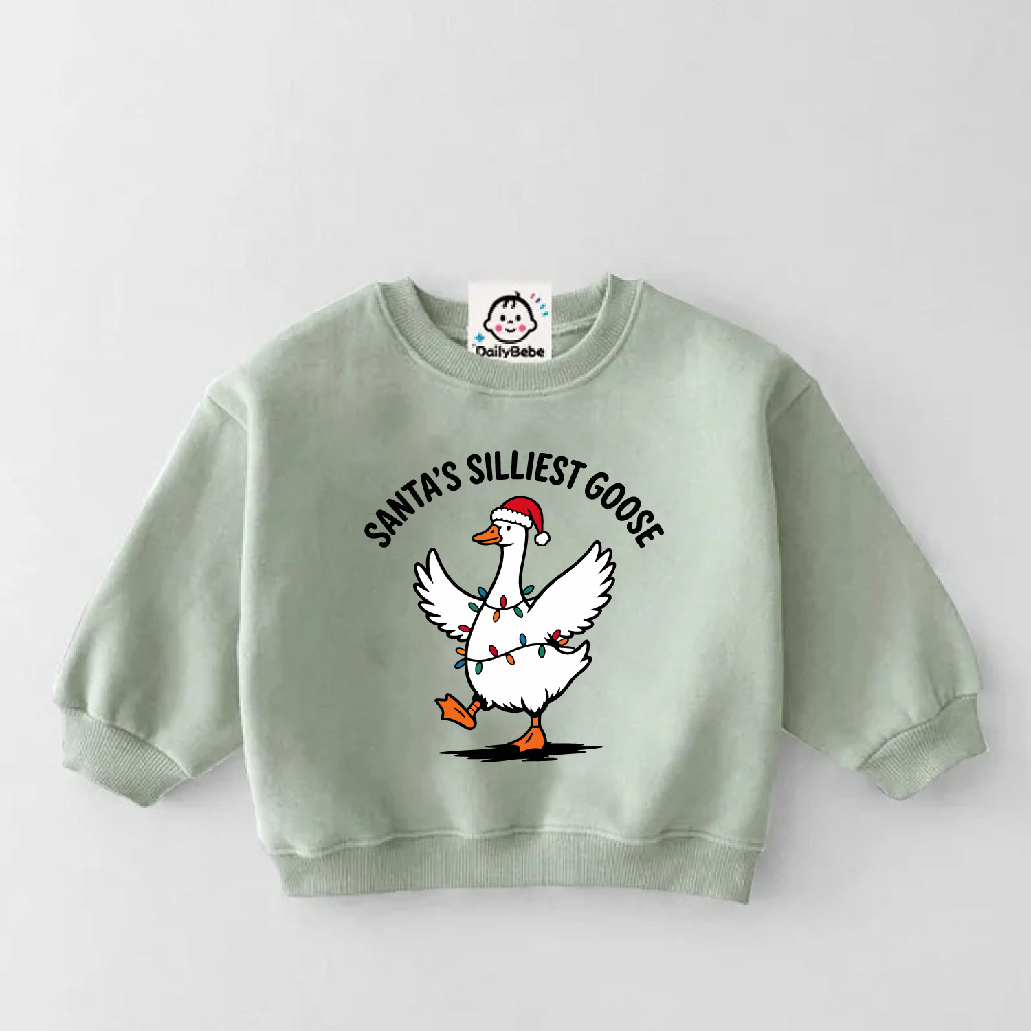 SANTA'S SILLIEST GOOSE Baby Toddler Christmas Goose Sweatshirt