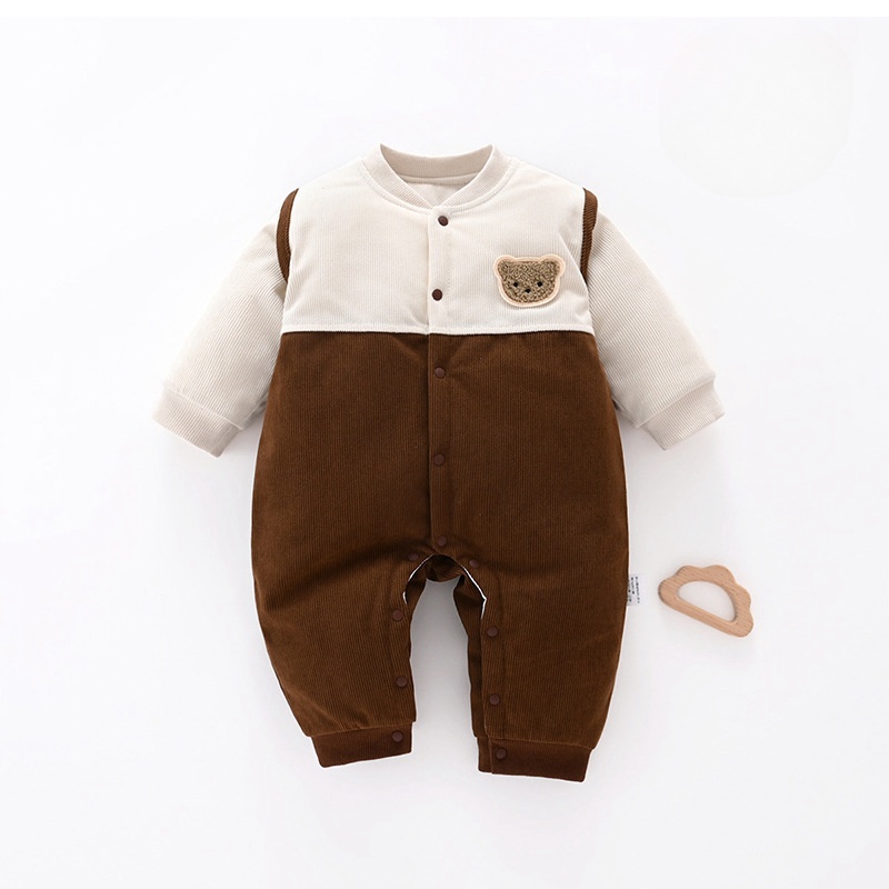 Baby Warm Bear Colorblock Romper