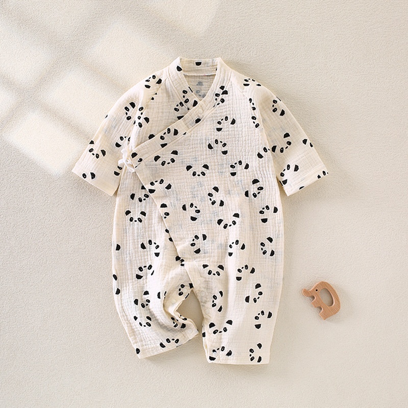 Baby Newborn Breathable Gauze Print Romper