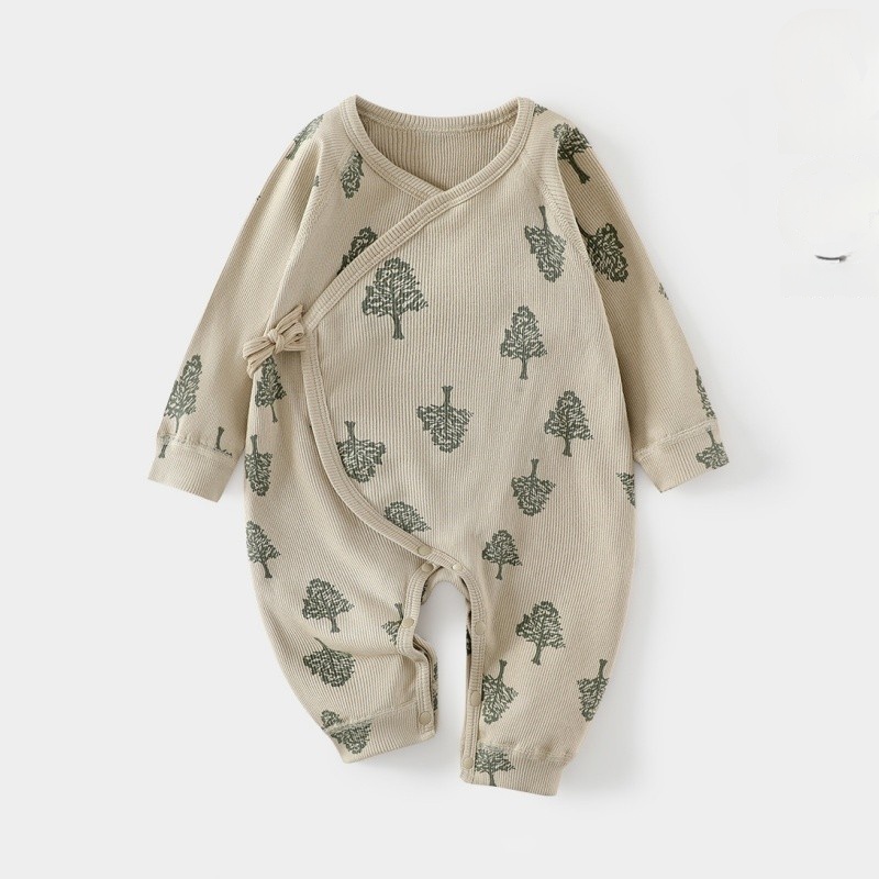 Baby Newborn Green Tree Lacing Romper