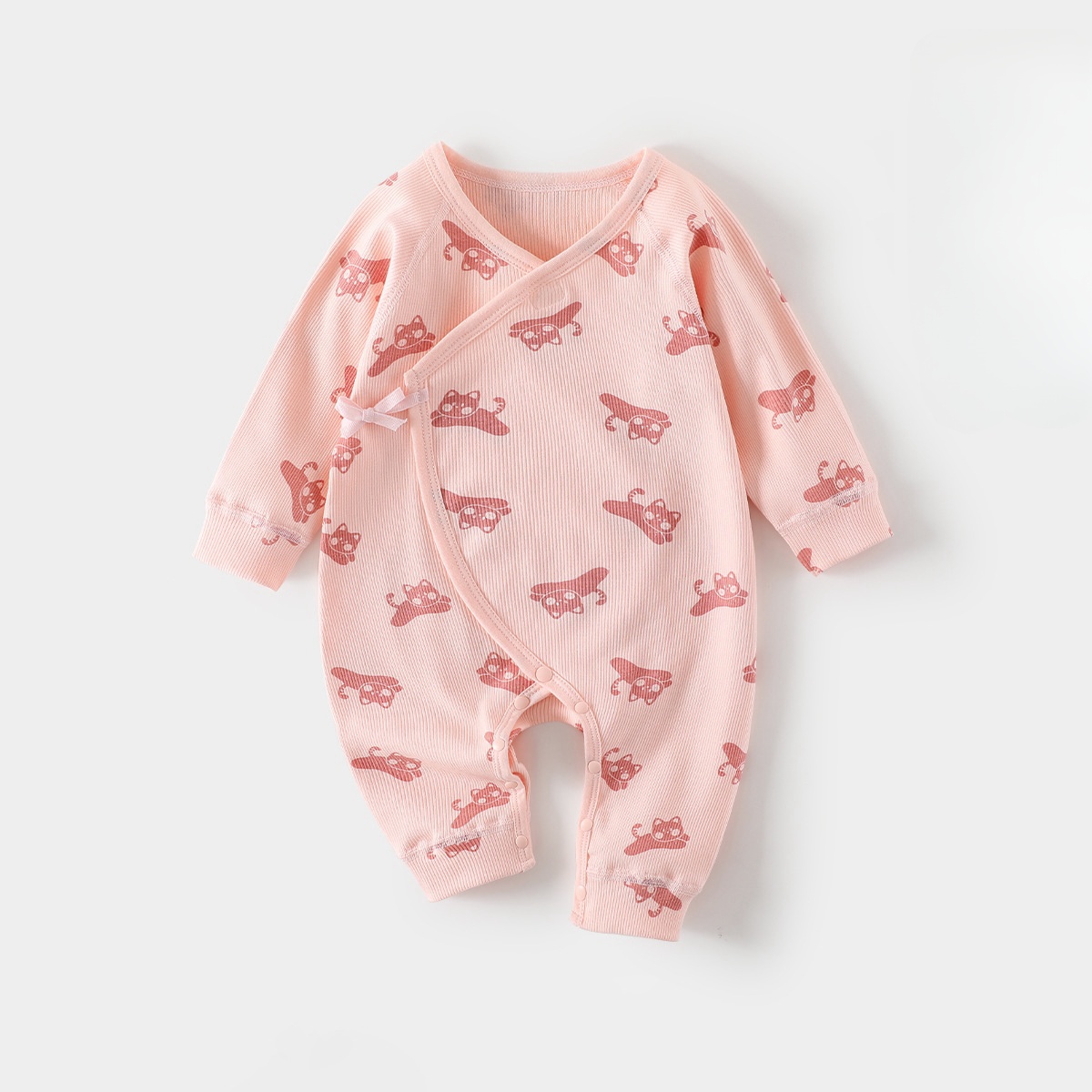 Baby Newborn Pink Cat Print Romper 