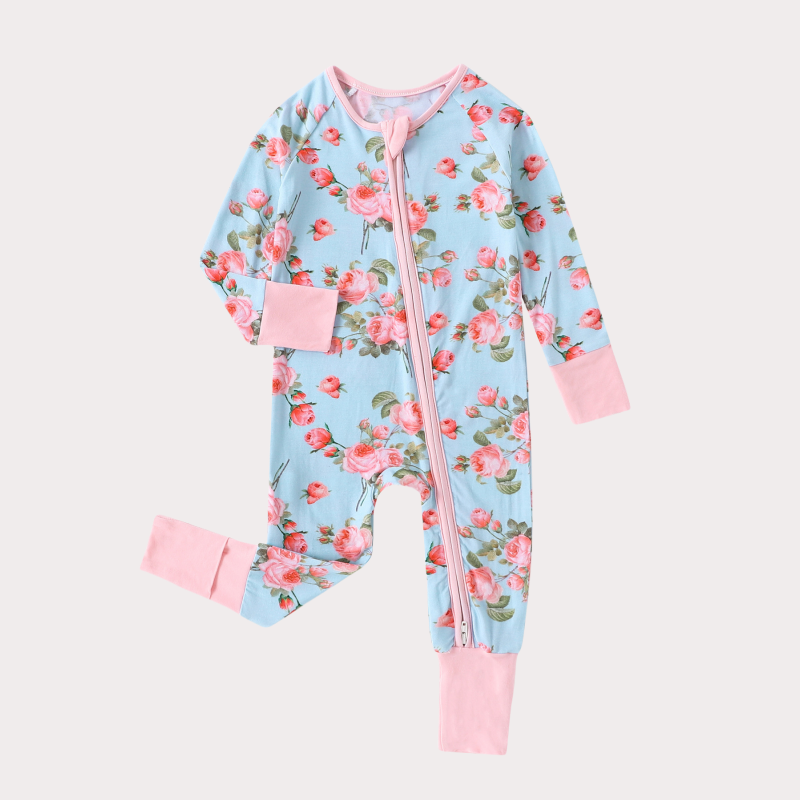 Baby Flower Full Print Foot Cover Romper