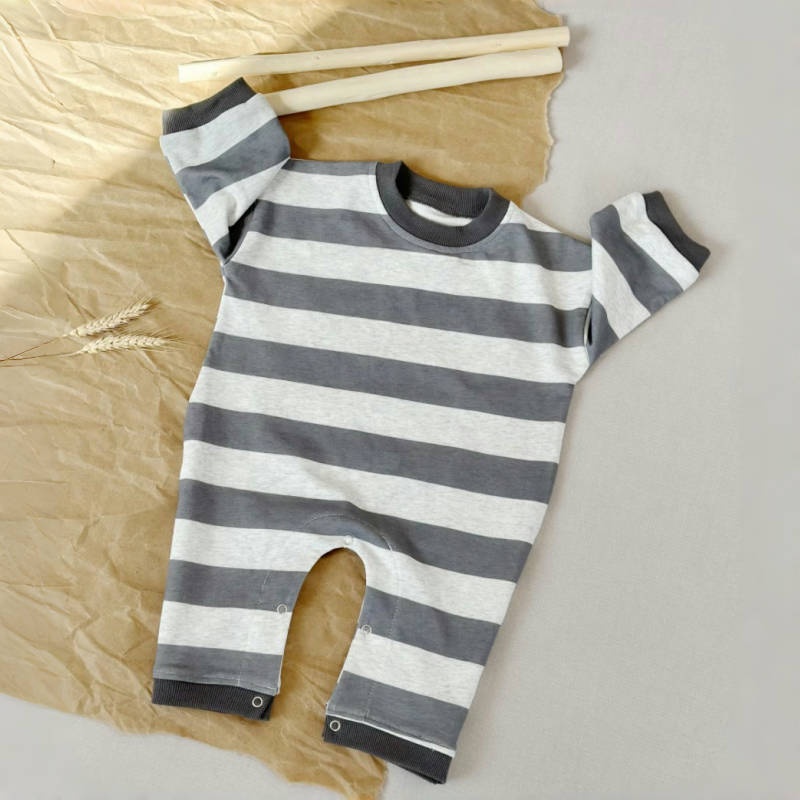Baby Newborn Striped Print Romper