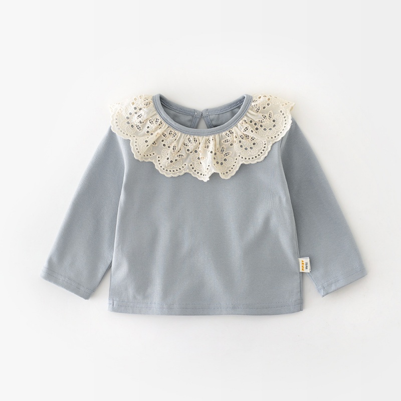 Baby Girl Lace Trim Long Sleeve Top T-Shirt