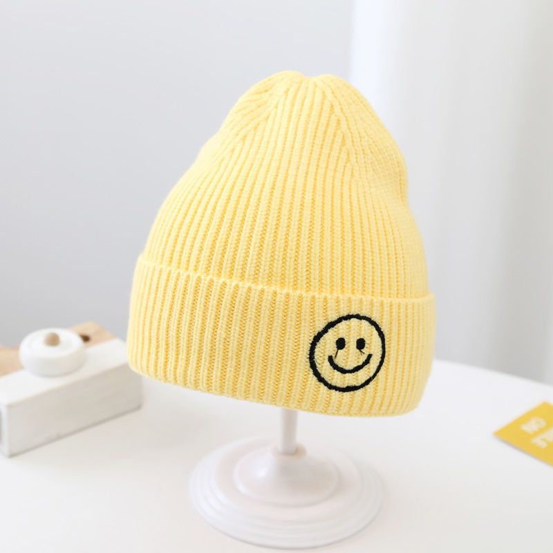 Baby Solid Color Smiley Knit Hat