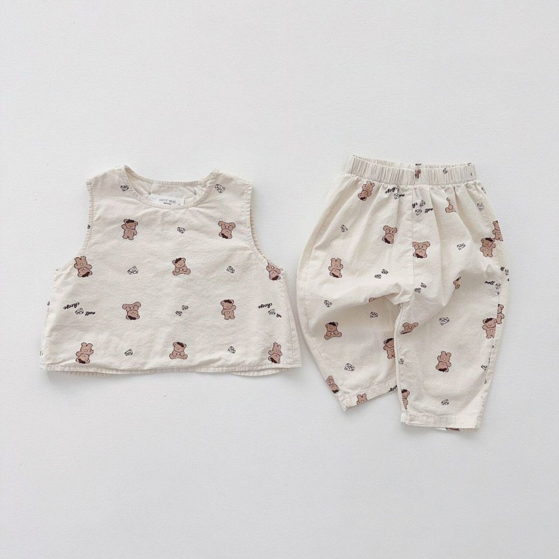 Baby 2-Piece Bear Print Vest Pants Set