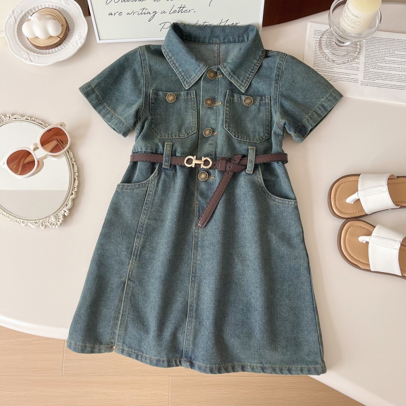 Baby Toddler Girl Vest Denim Dress