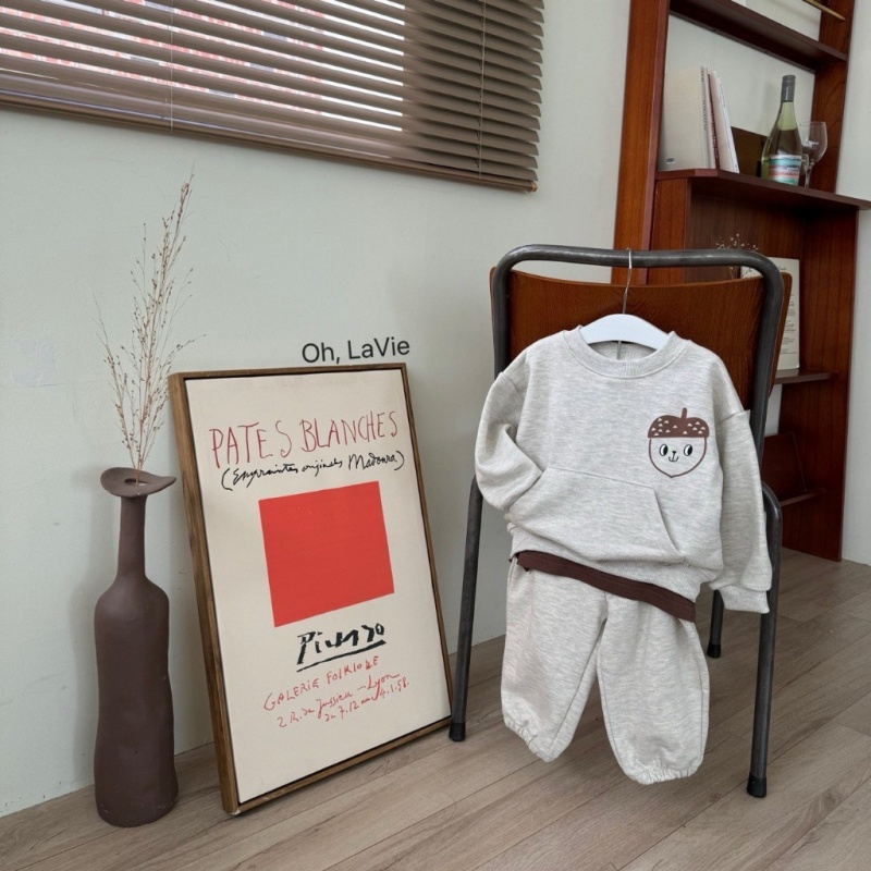 2-piece Baby Cartoon Print Patchwork Casual Sports Set