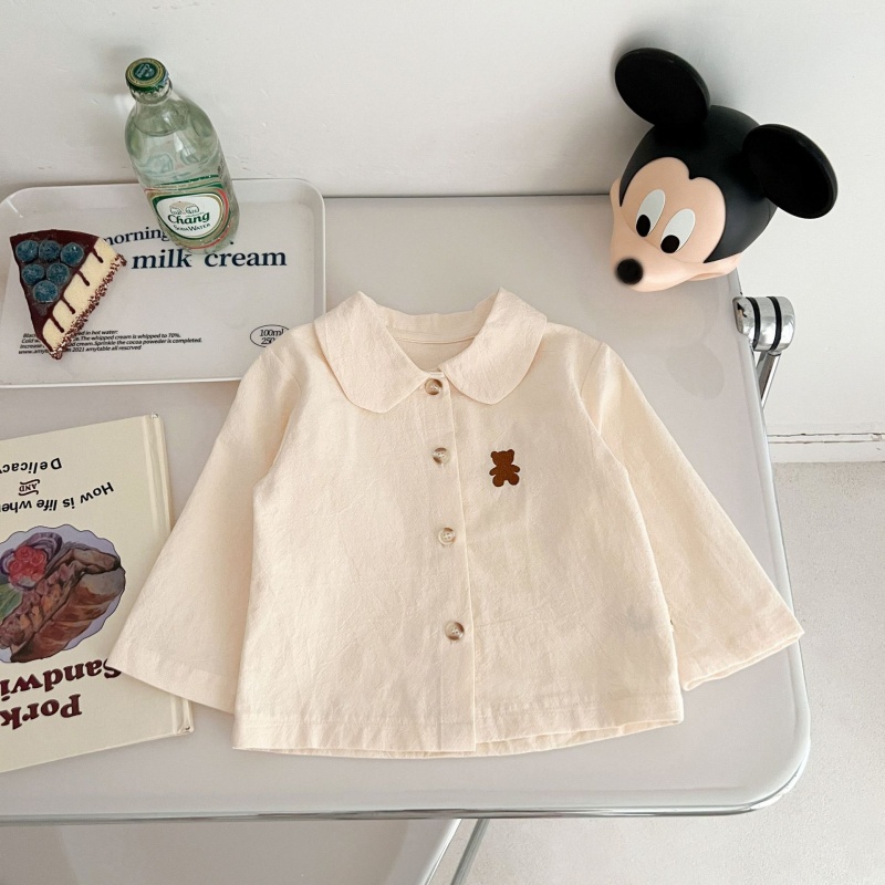 Baby doll collar shirt & workwear overall