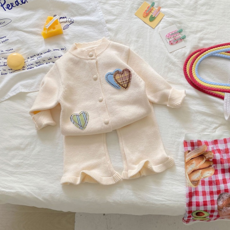 2-Piece Baby Girl Knitted Bell-Bottom Pants Set