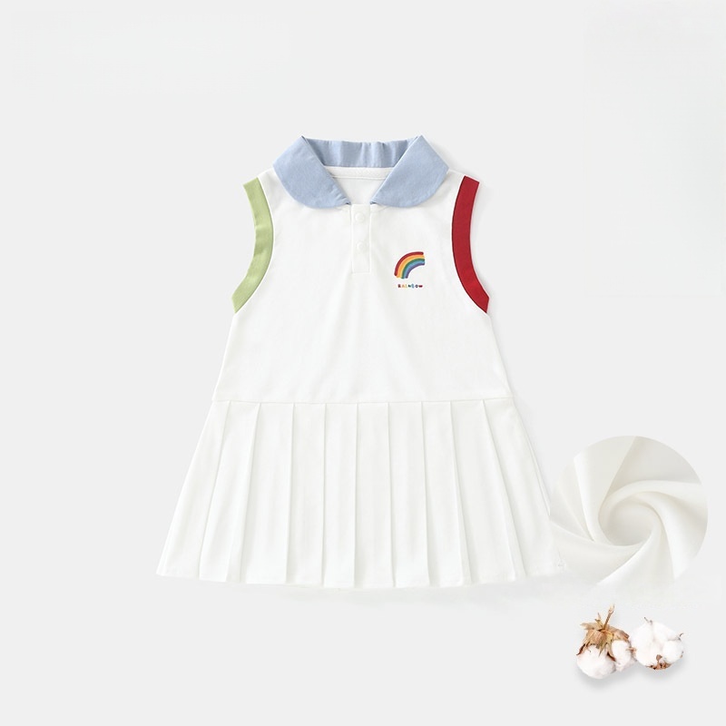 Baby Girl Color-Blocked Pleated Dress