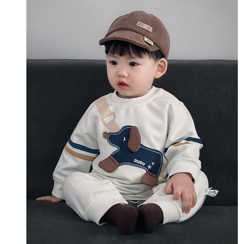 Baby Dog Backpack Print Romper